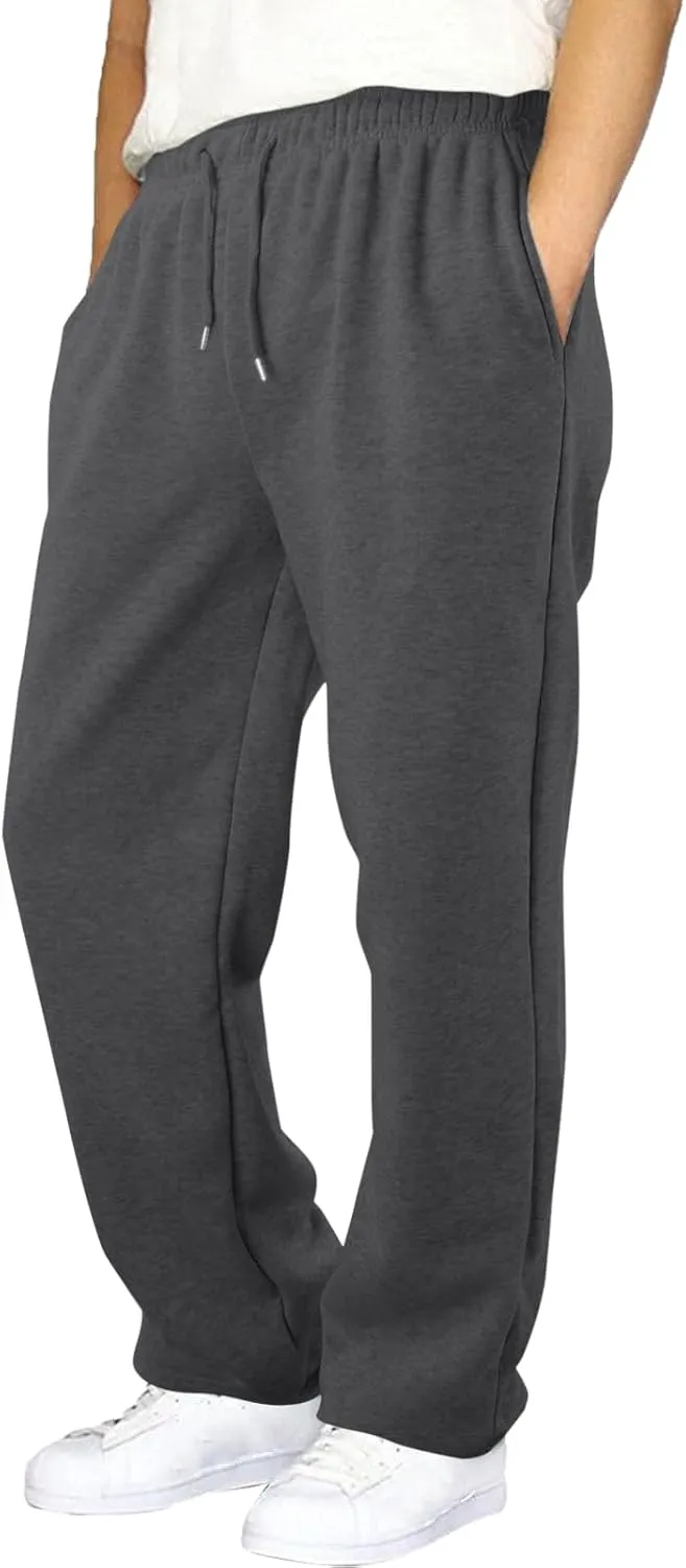 Men's Slim Fit Tapered Chino Pants, Fleece Lined Sweatpants Straight Leg Workout Comfy Pants Bottom Sweatpants Joggers