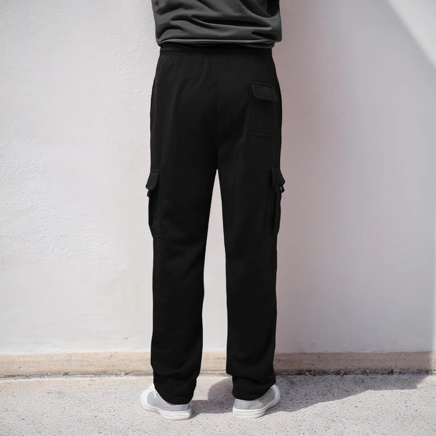 Mens Sweatpants Drawstring Elastic Waist Wide Leg Pant Loose Fit Baggy Pants Hiking Hunting Work Trousers