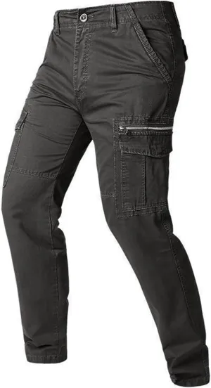Mens Sweatpants Joggers Elastic Cuff Outdoor Hiking Pants Multi Pockets Comfort Utility Cargo Work Pants Regular Fit