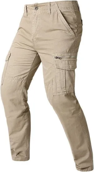 Mens Sweatpants Joggers Elastic Cuff Outdoor Hiking Pants Multi Pockets Comfort Utility Cargo Work Pants Regular Fit