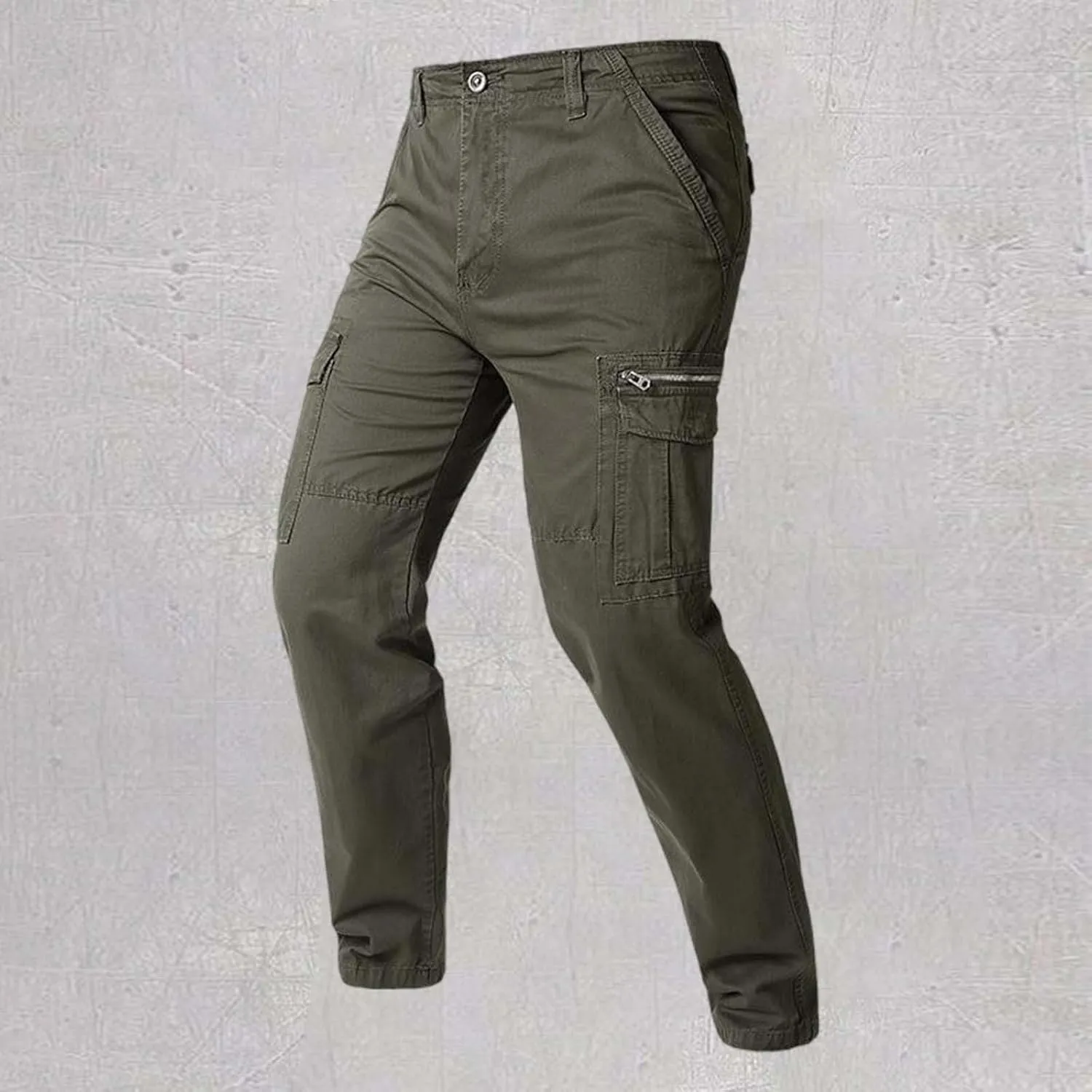 Mens Sweatpants Joggers Elastic Cuff Outdoor Hiking Pants Multi Pockets Comfort Utility Cargo Work Pants Regular Fit