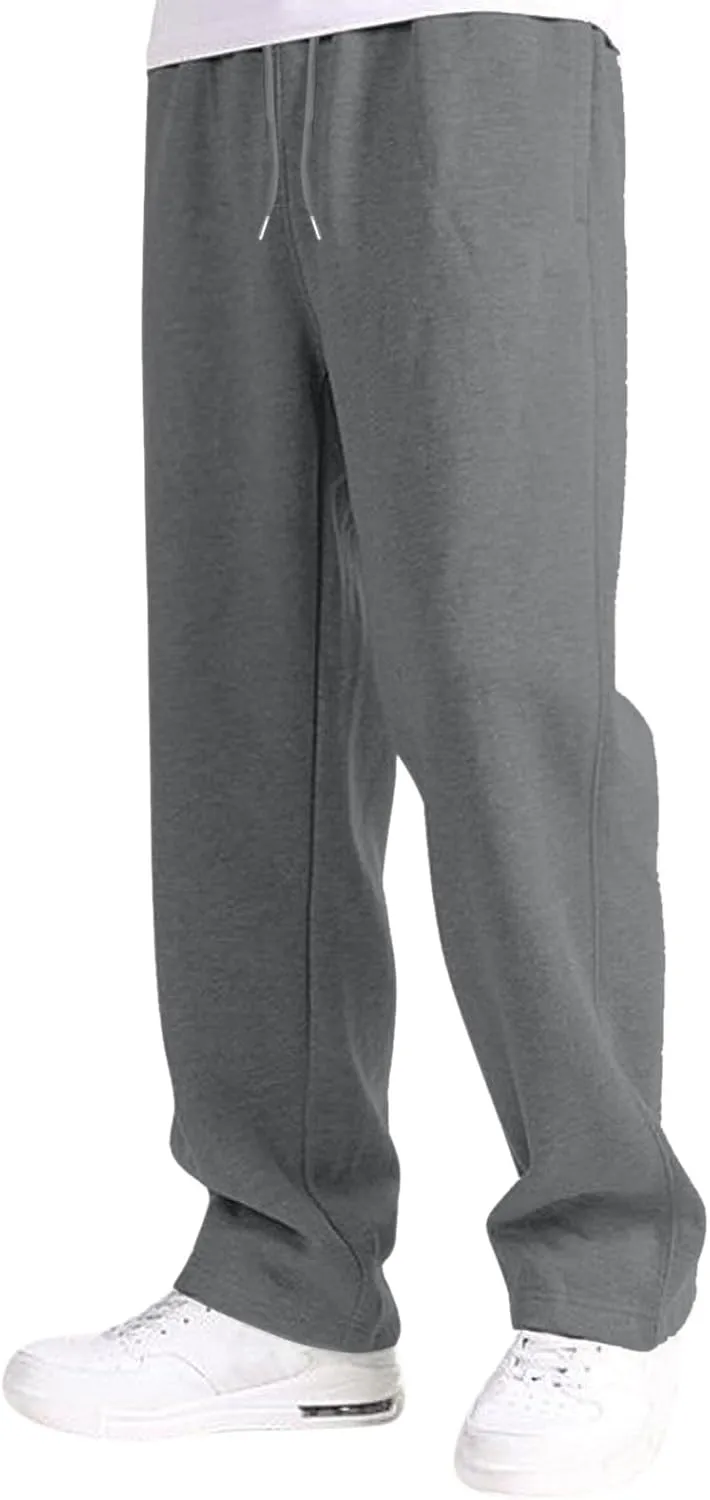 Men's Waffle Joggers, Lightweight Drawstring Casual Bottom Sweatpants, Straight Leg Slim Jogger Sweatpants with Pockets