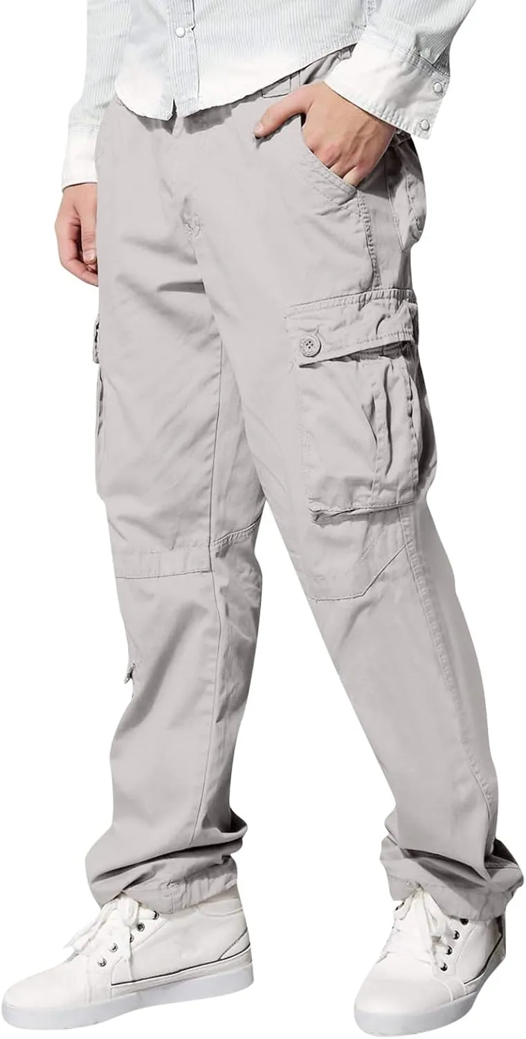 Mens Wild Cargo Pants Four Seasons Street Casual Sports Solid Color Trousers Multi Pocket Overalls Fashion Joggers