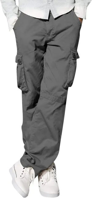 Mens Wild Cargo Pants Four Seasons Street Casual Sports Solid Color Trousers Multi Pocket Overalls Fashion Joggers