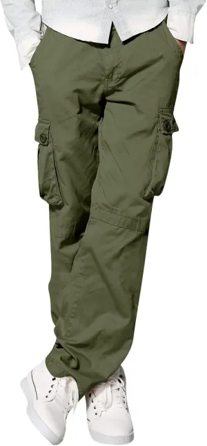 Mens Wild Cargo Pants Four Seasons Street Casual Sports Solid Color Trousers Multi Pocket Overalls Fashion Joggers