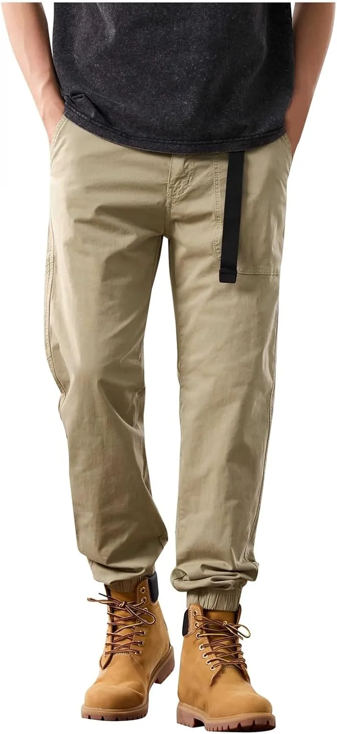 Mens Yoga PantsCargo Pants for Men,Fashion Pants Loose Fit Straight-Leg Trousers Overalls Hiking Joggers with Pockets Mens PantsChino Pants Slim Fit