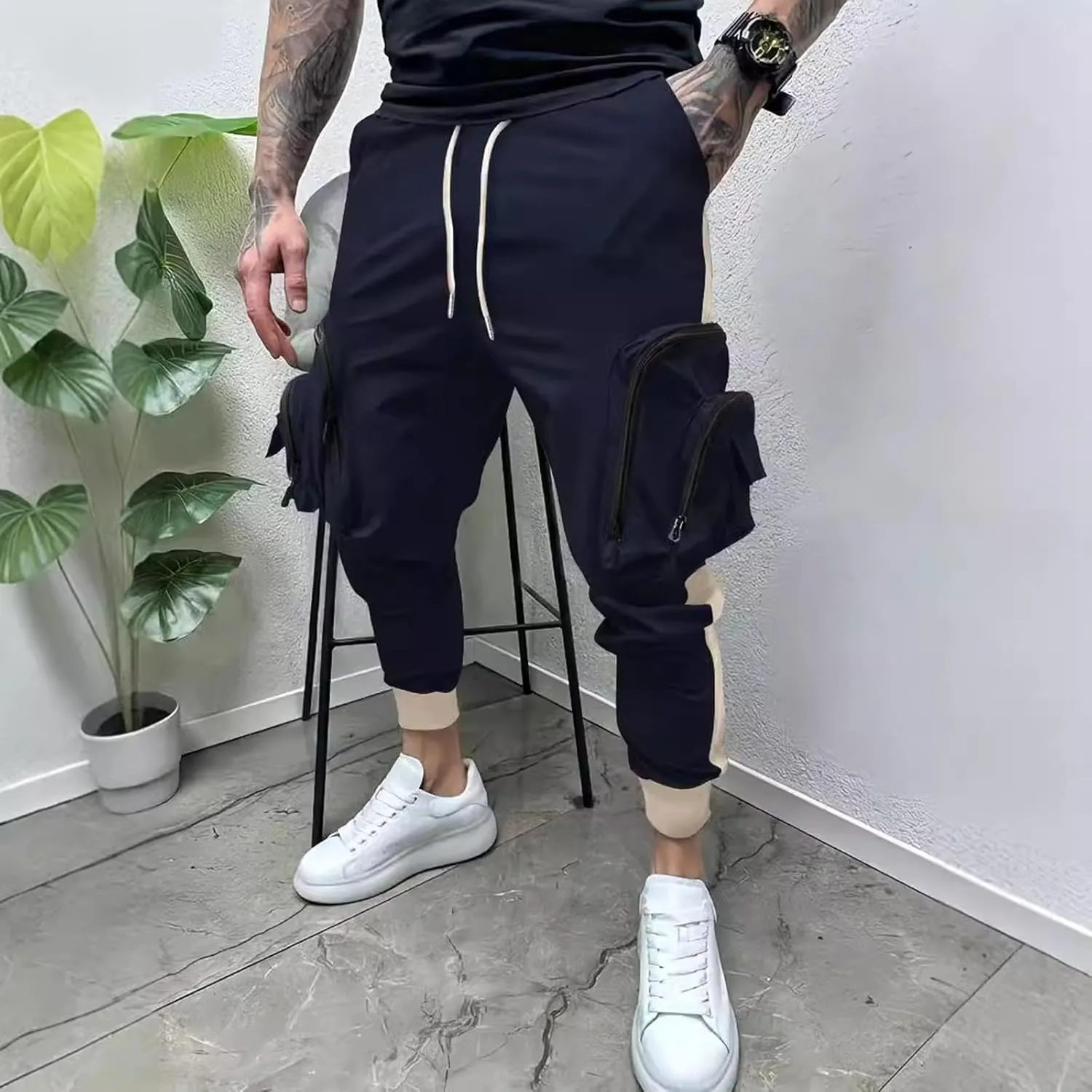 MIDOO Cargo Pants for Men Slim Fit Casual Drawstring Waist Lightweight Breathable Active Athletic Fishing Hiking Pants