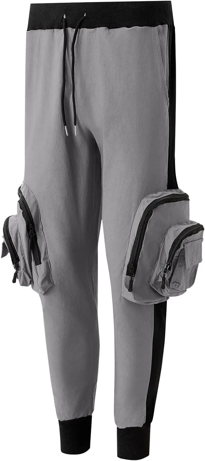 MIDOO Cargo Pants for Men Slim Fit Casual Drawstring Waist Lightweight Breathable Active Athletic Fishing Hiking Pants