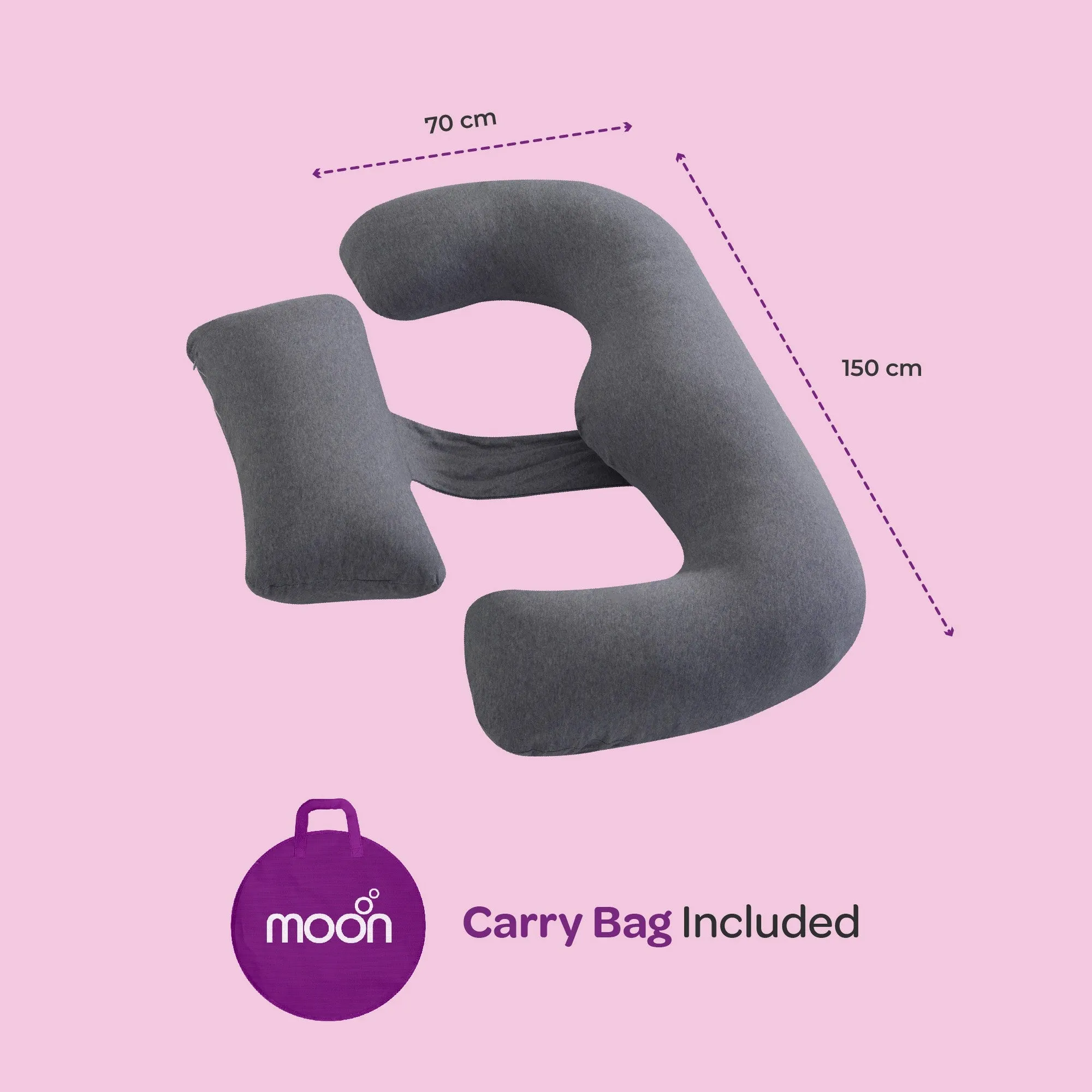 Moon Organic Multi Position Maternity Pillow with Detachable back support Maternity Accessories for Adult
