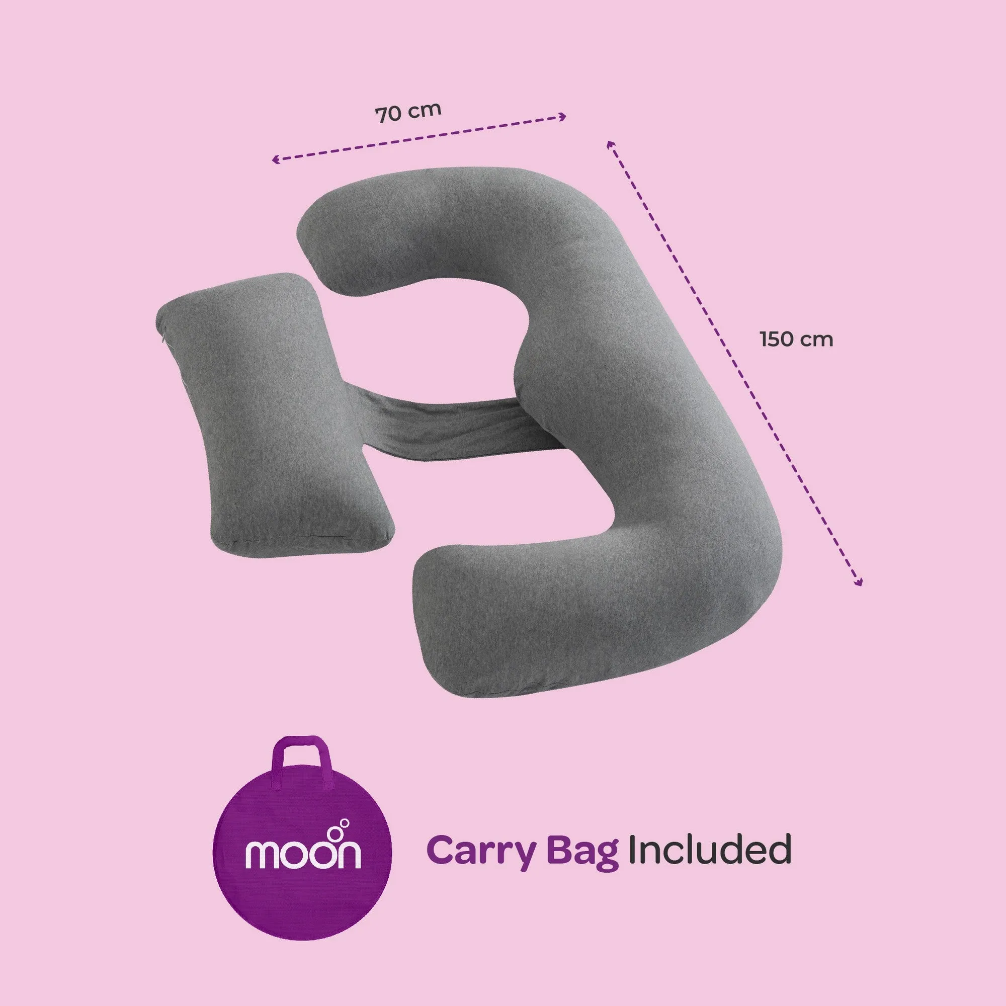 Moon Organic Multi Position Maternity Pillow with Detachable back support Maternity Accessories for Adult