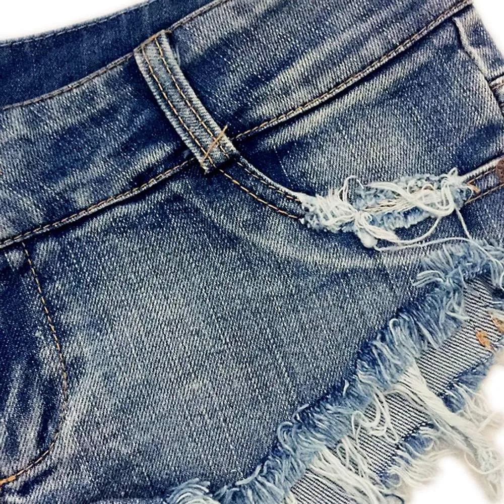 MUYDZ Women's Fashion Sexy Low Waist Denim Shorts Hot Pants Jeans