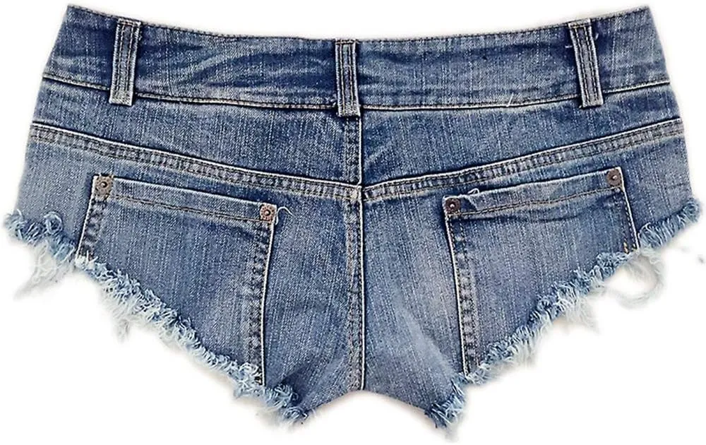 MUYDZ Women's Fashion Sexy Low Waist Denim Shorts Hot Pants Jeans