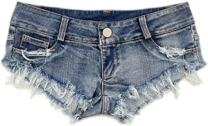 MUYDZ Women's Fashion Sexy Low Waist Denim Shorts Hot Pants Jeans
