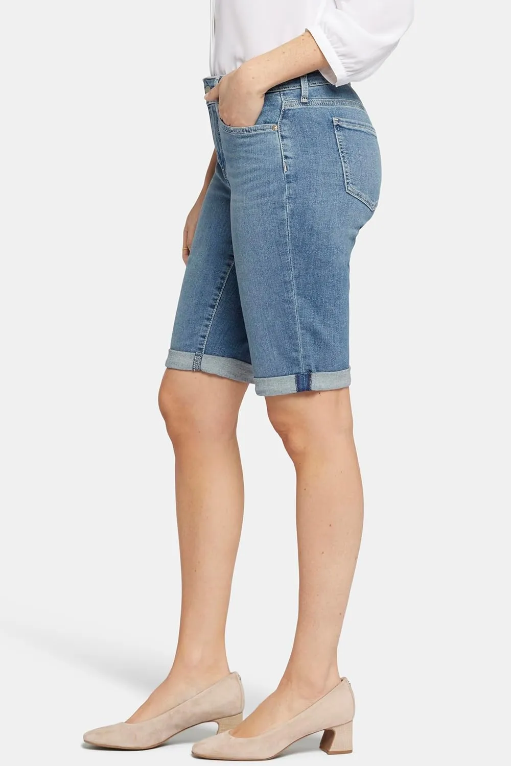 NYDJ Women's Briella Roll Cuff Jean Long Slimming Denim Shorts