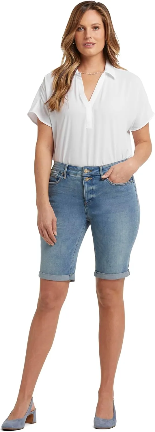 NYDJ Women's Briella Roll Cuff Jean Long Slimming Denim Shorts