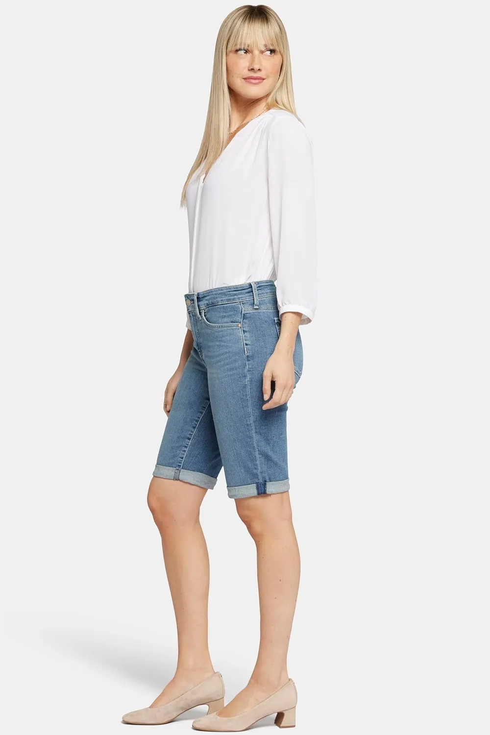 NYDJ Women's Briella Roll Cuff Jean Long Slimming Denim Shorts