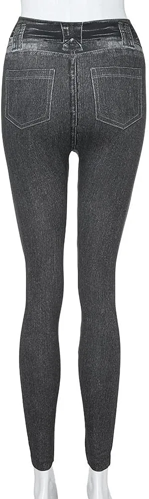 Nyybw Women's Stretchy Denim Skinny Jeans Skinny Leg Jean High Rise Waist Denim Pants Trousers with Pocket Back to School