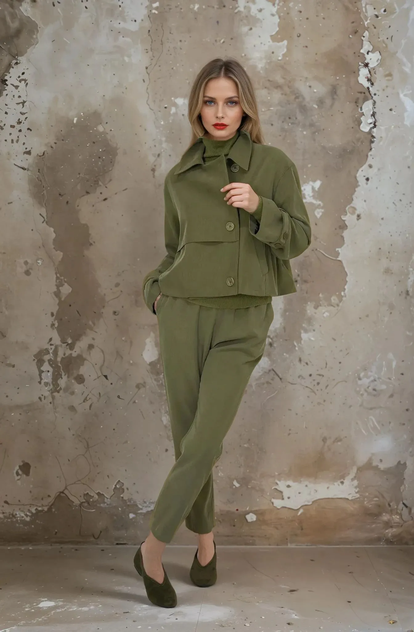 Olive Leaf Poloneck