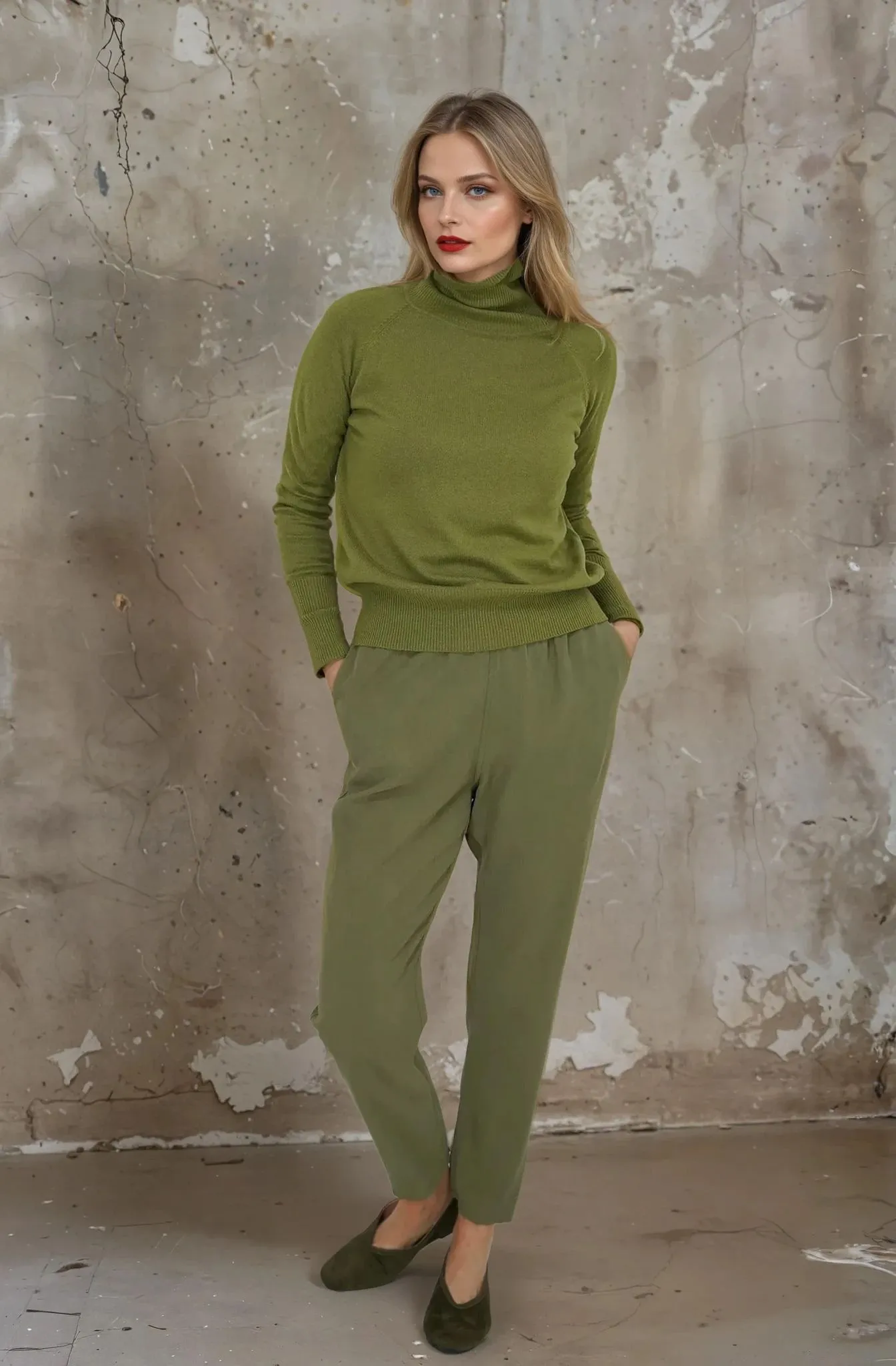 Olive Leaf Poloneck