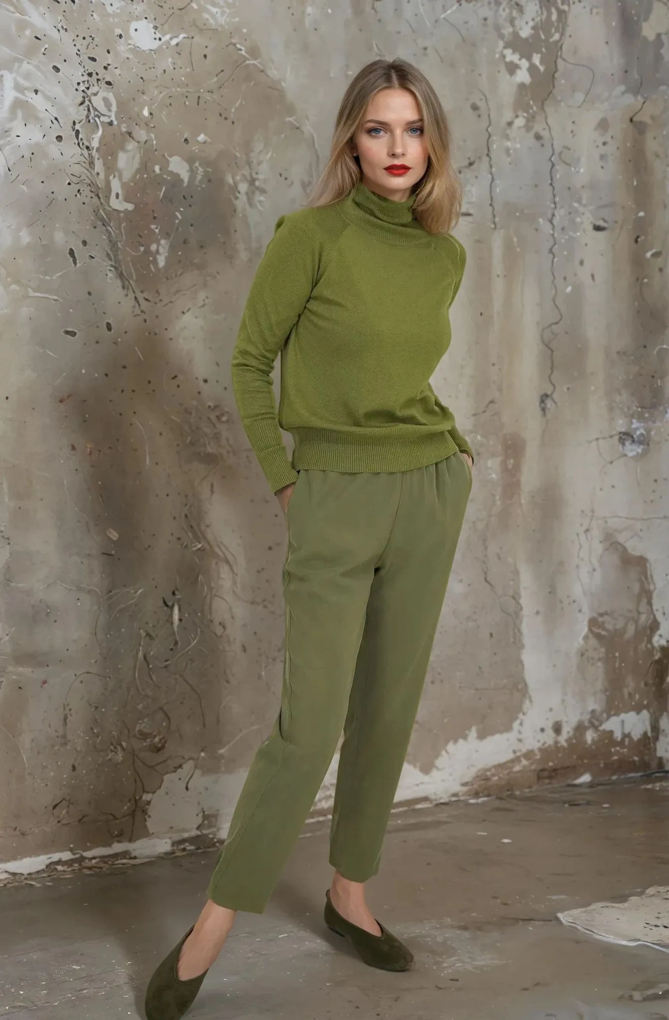 Olive Leaf Poloneck