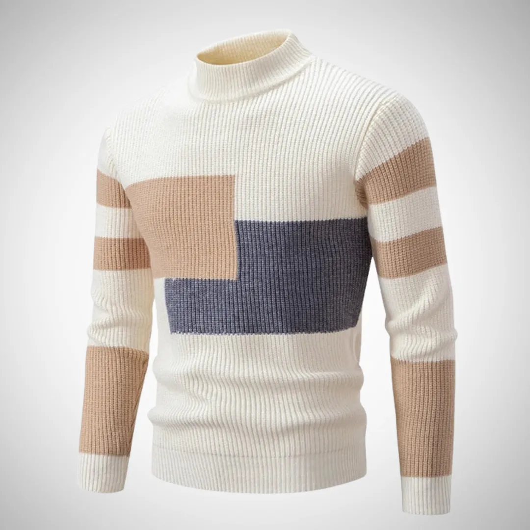 Oliver Knitted Sweater with Stand-Up Collar