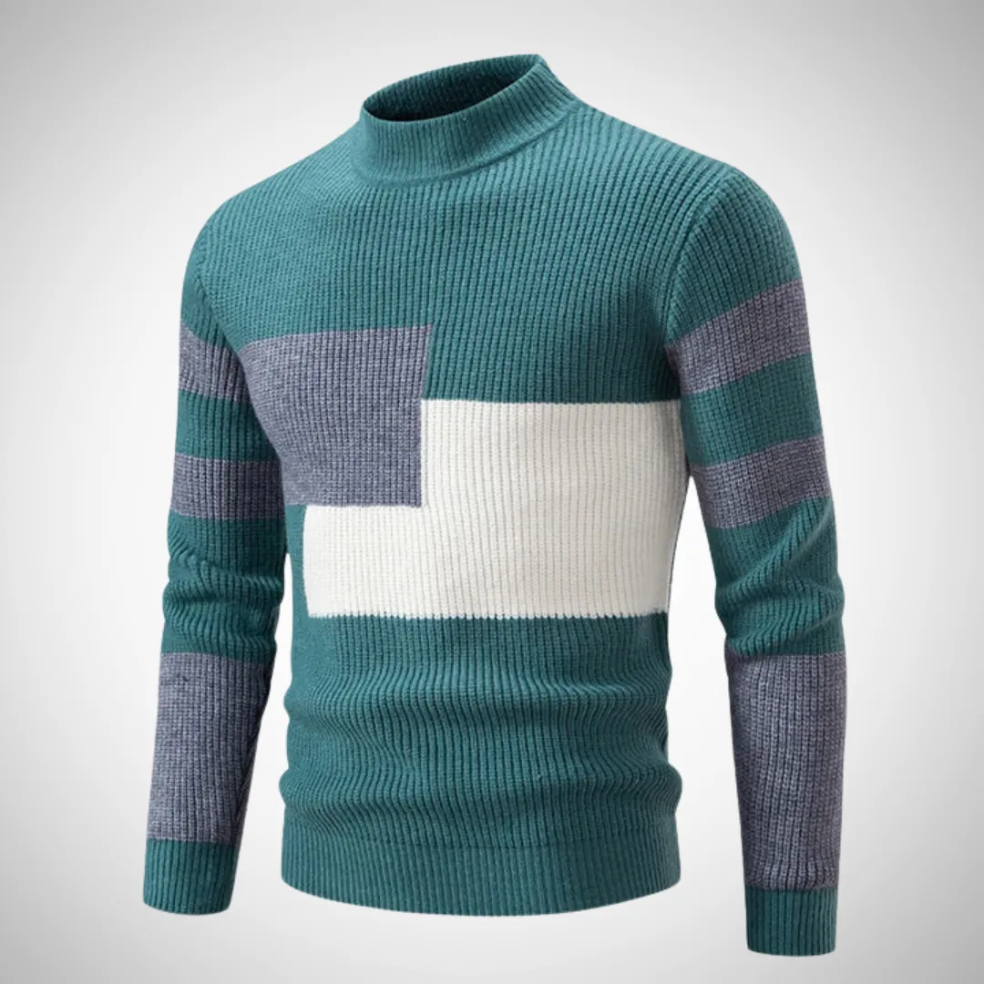 Oliver Knitted Sweater with Stand-Up Collar