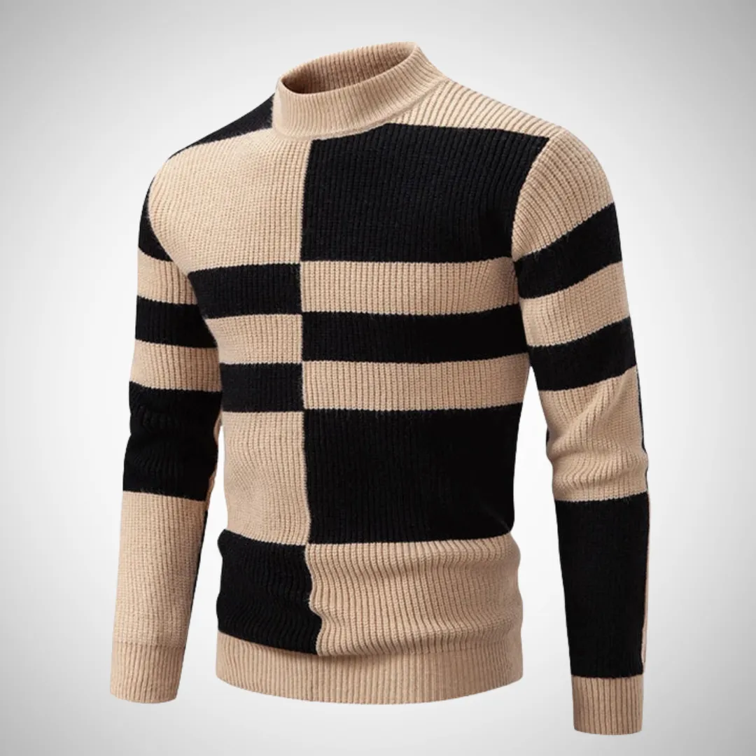 Oliver Knitted Sweater with Stand-Up Collar