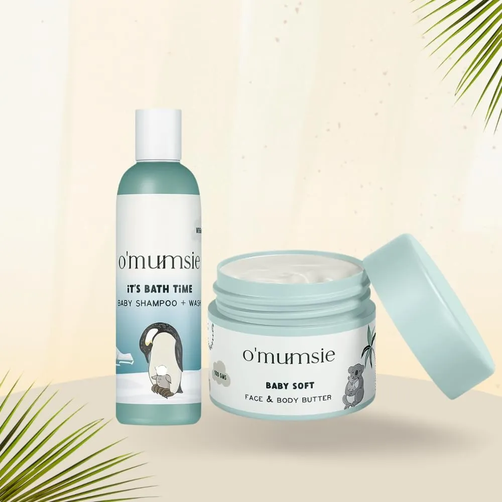 O'mumsie-Tiny Explorers Travel Kit for babies | Baby Shampoo   Body Butter