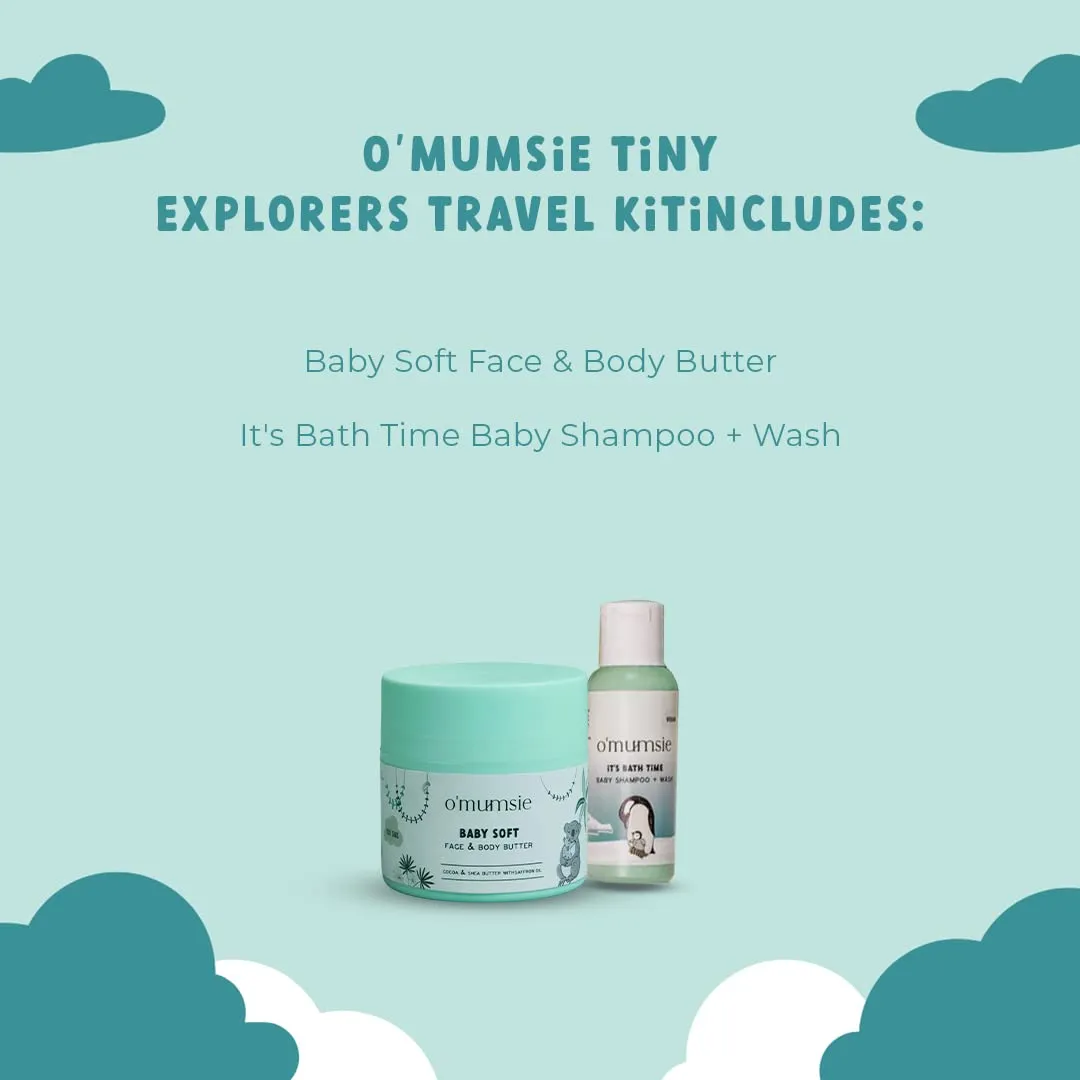 O'mumsie-Tiny Explorers Travel Kit for babies | Baby Shampoo   Body Butter