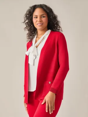 Open Front Cardigan, Crimson