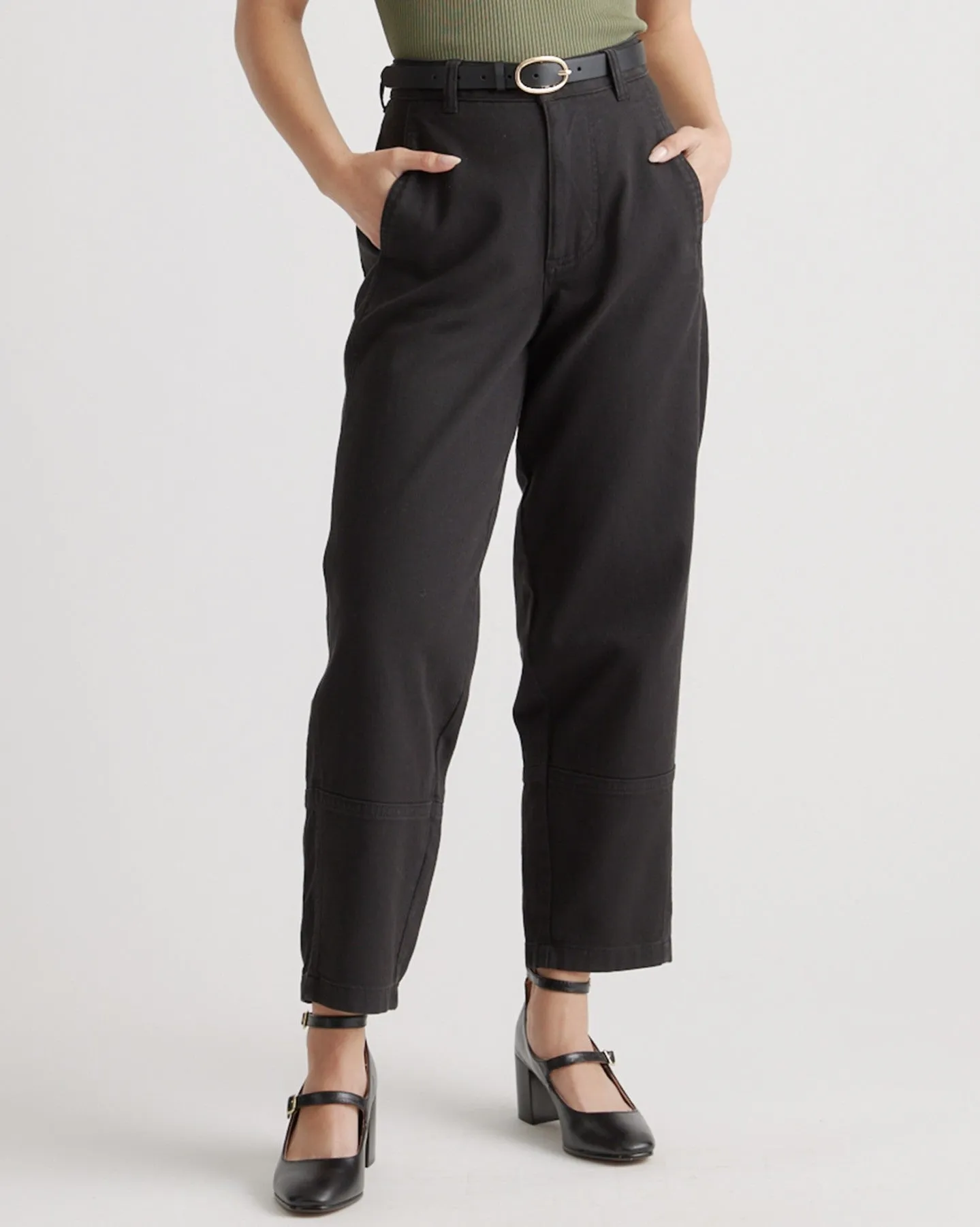 Organic Stretch Cotton Twill Barrel Pants