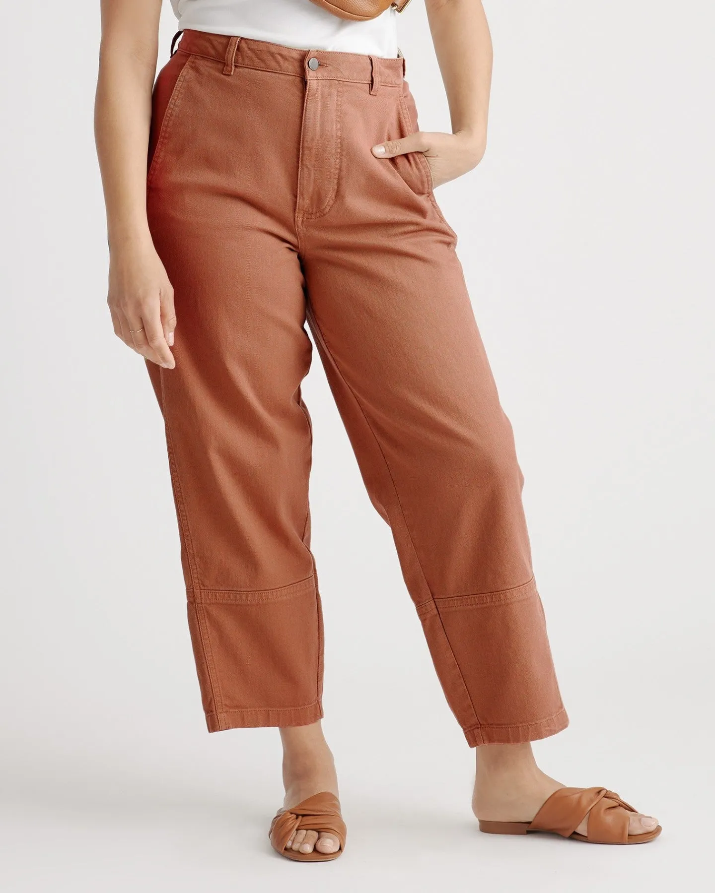Organic Stretch Cotton Twill Barrel Pants