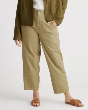 Organic Stretch Cotton Twill Barrel Pants