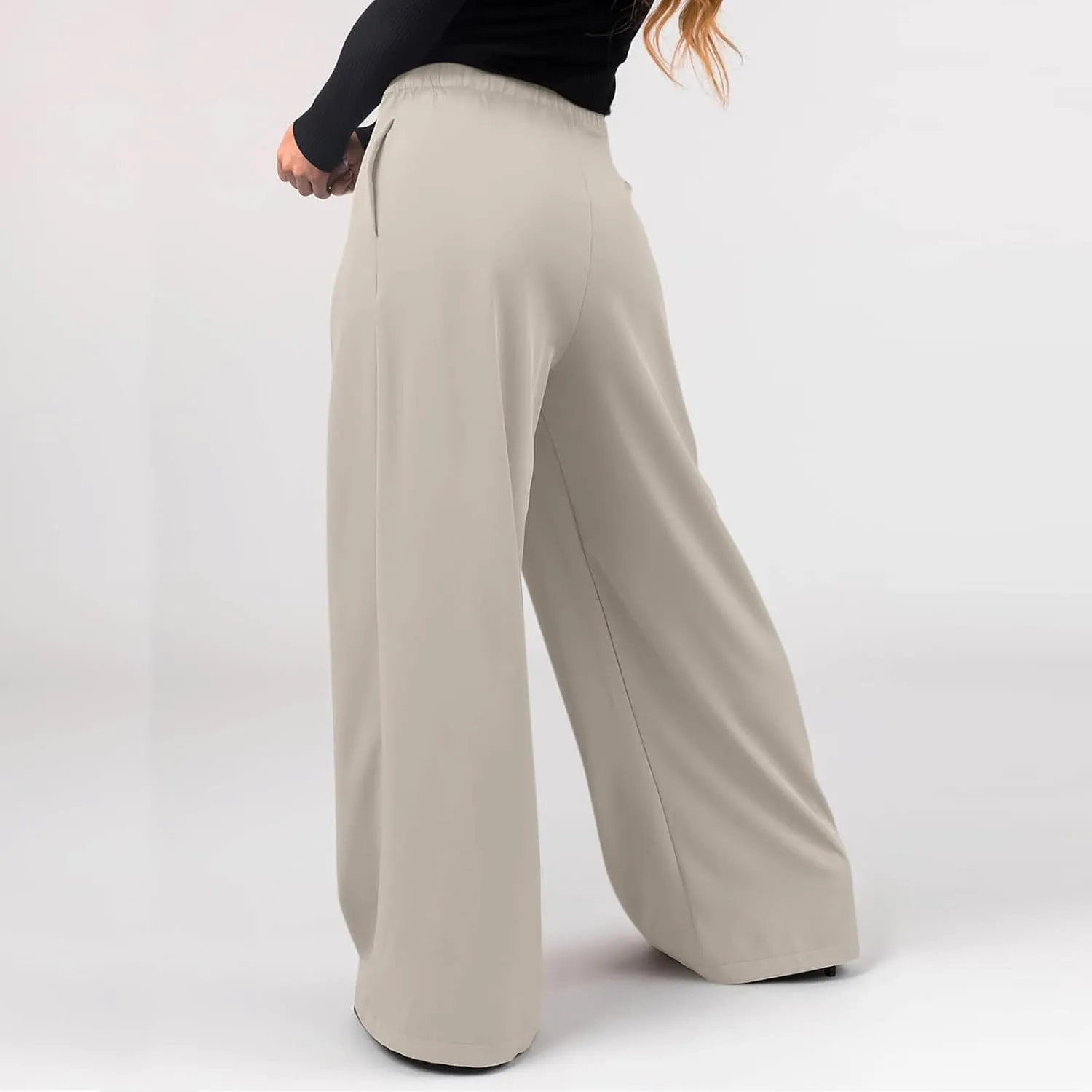 Oversized Wide Leg Pants Women,Work Business Casual High Waisted Dress Pants Drawstring Palazzo Pants Flowy Trousers