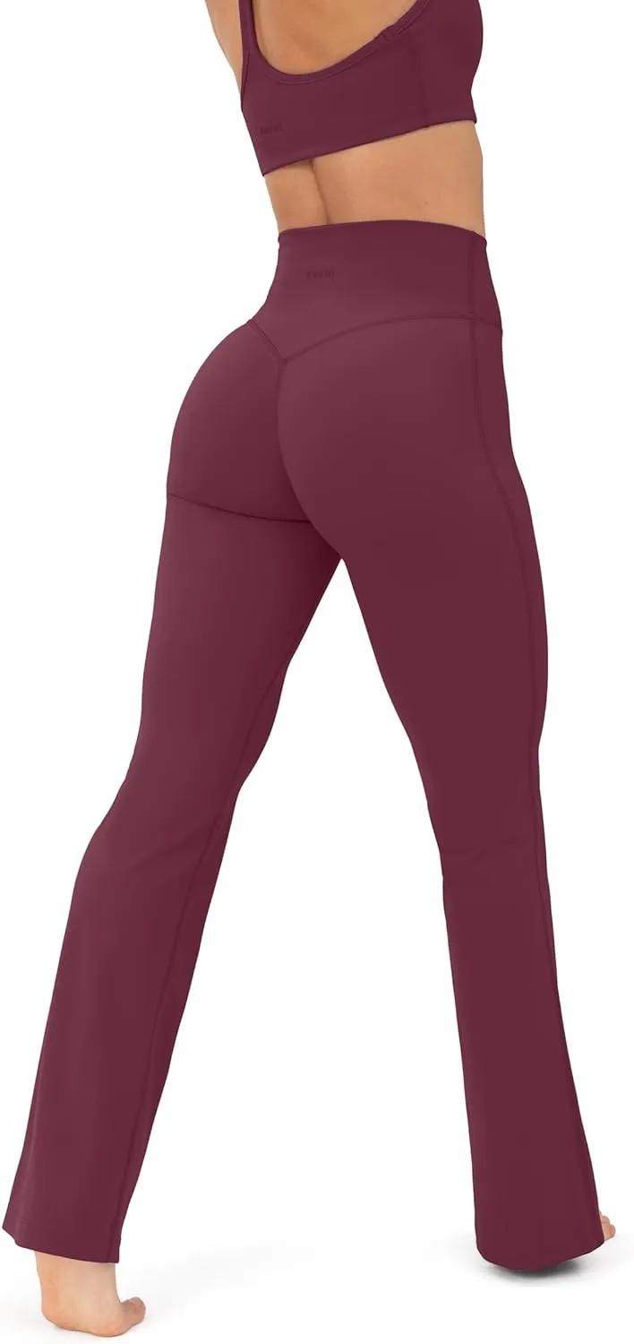 PAVOI ACTIVE High Waisted Flare Leggings for Women - Buttery Soft Bell Bottom Workout Flared Wide Leg Yoga Pants - FlexFlow
