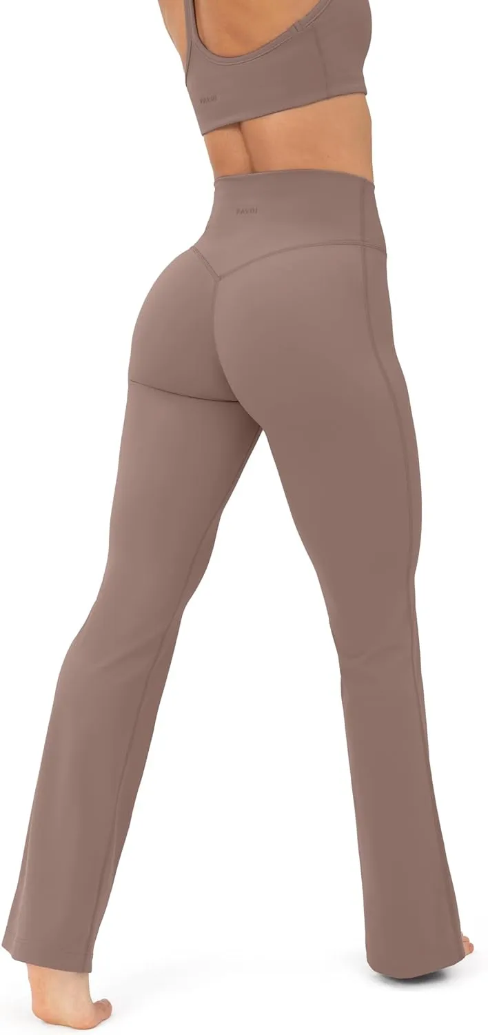 PAVOI ACTIVE High Waisted Flare Leggings for Women - Buttery Soft Bell Bottom Workout Flared Wide Leg Yoga Pants - FlexFlow