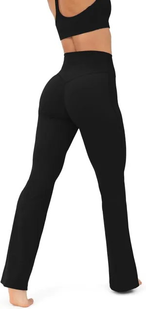 PAVOI ACTIVE High Waisted Flare Leggings for Women - Buttery Soft Bell Bottom Workout Flared Wide Leg Yoga Pants - FlexFlow