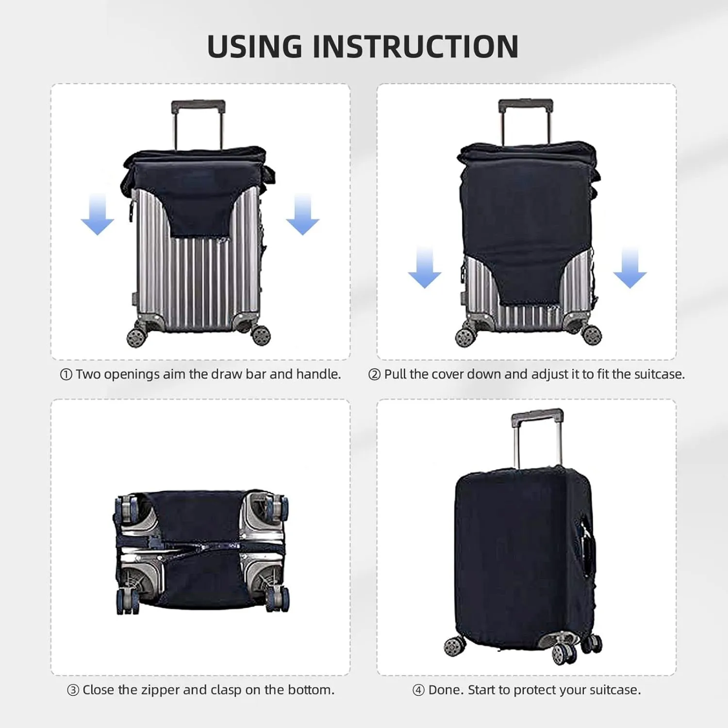 Playful Cat Print Washable Luggage Cover - Fashion Suitcase Protector Fits 18-32 Inch Luggage