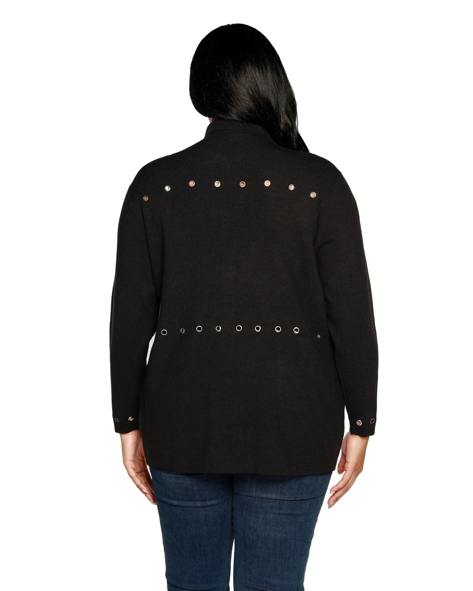 Plus Size Utility Sweater Cardigan | Black