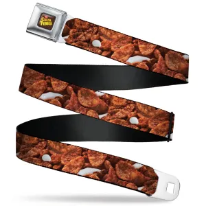 POST COCOA PEBBLES Logo Full Color Brown/Yellows Seatbelt Belt - Cocoa Pebbles Vivid Cereal CLOSE-UP Browns Webbing