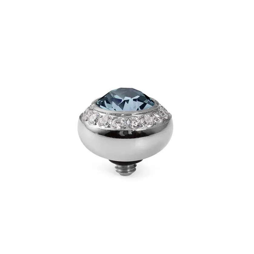 Qudo Tondo Deluxe 10mm Silver Topper - Light Sapphire
