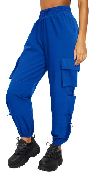 Quick Dry Cargo Pants Lightweight Tactical Hiking Pants with 6 Pockets for Women, Elastic Waist and Water-Resistant