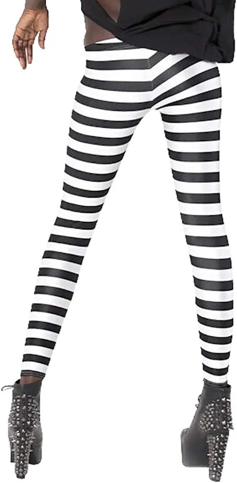 QZUnique Leggings for Women, Halloween Full-Length Printed Legging Footless Elastic Yoga Pants, Regular and Plus Size