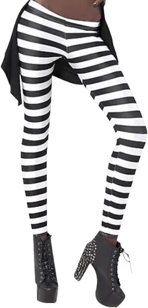 QZUnique Leggings for Women, Halloween Full-Length Printed Legging Footless Elastic Yoga Pants, Regular and Plus Size