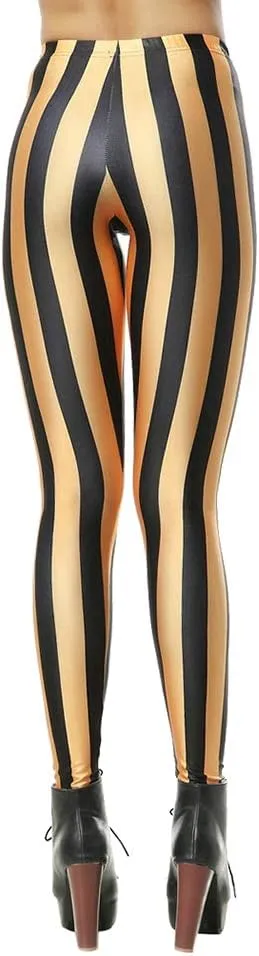 QZUnique Leggings for Women, Halloween Full-Length Printed Legging Footless Elastic Yoga Pants, Regular and Plus Size