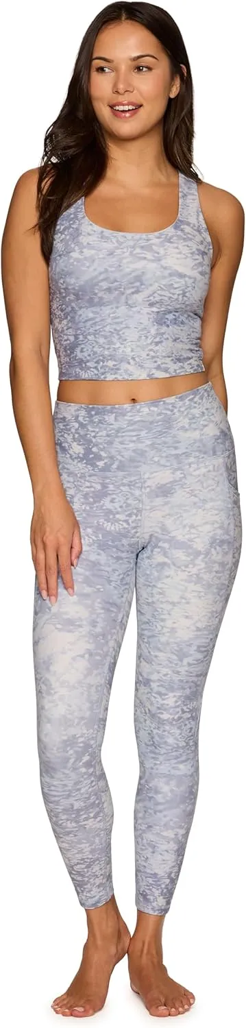 RBX Active Womens Ultra Hold Squat Proof 7/8 Ankle Length Printed Running Yoga Legging with Pockets