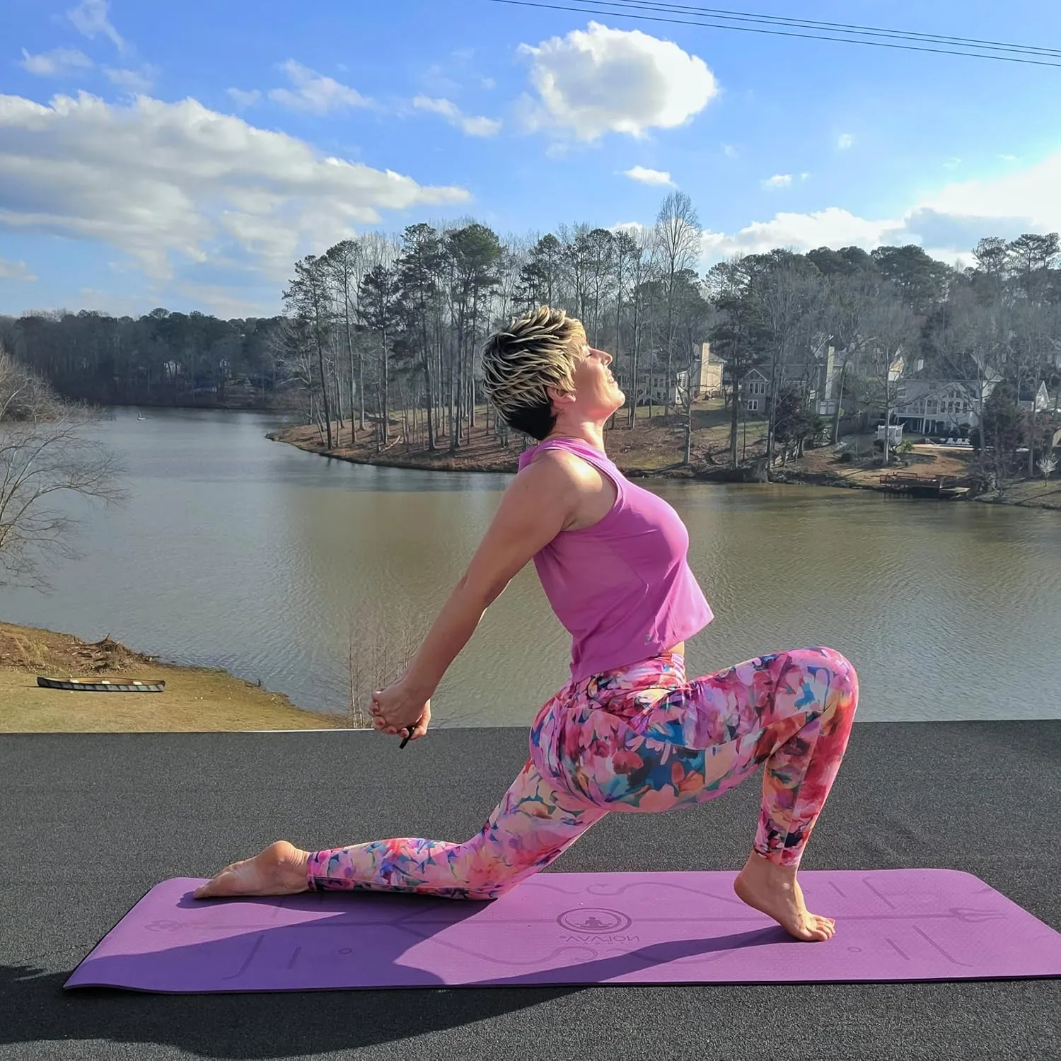 RBX Active Womens Ultra Hold Squat Proof 7/8 Ankle Length Printed Running Yoga Legging with Pockets