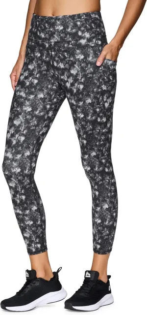 RBX Active Womens Ultra Hold Squat Proof 7/8 Ankle Length Printed Running Yoga Legging with Pockets