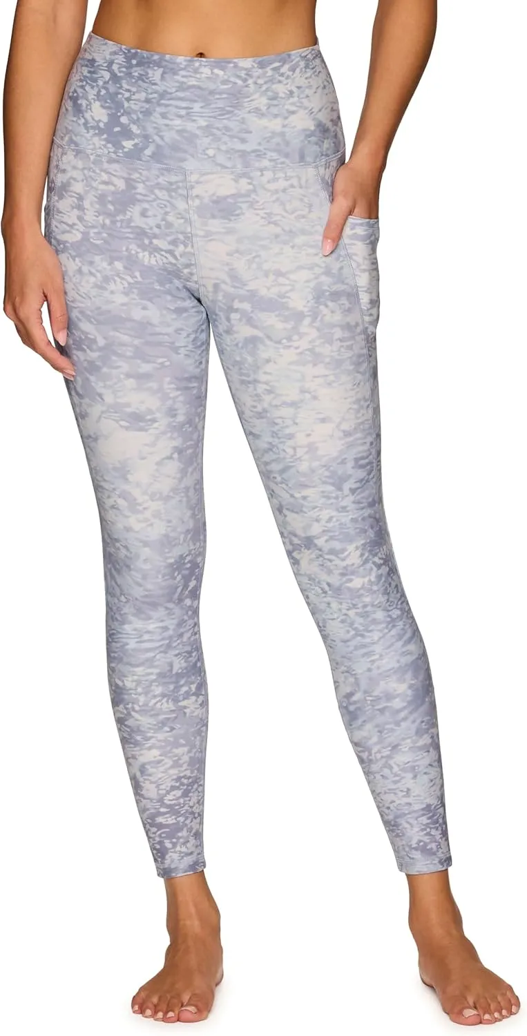 RBX Active Womens Ultra Hold Squat Proof 7/8 Ankle Length Printed Running Yoga Legging with Pockets