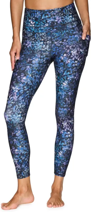 RBX Active Womens Ultra Hold Squat Proof 7/8 Ankle Length Printed Running Yoga Legging with Pockets